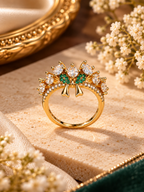 Emerald Bow Crown Ring
