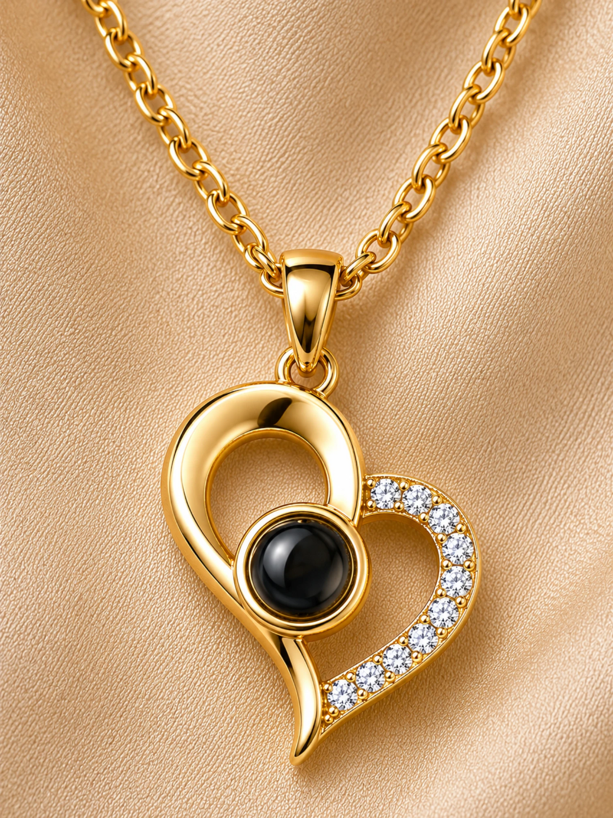 Anti Tarnish Crystal Heart Pendant Necklace