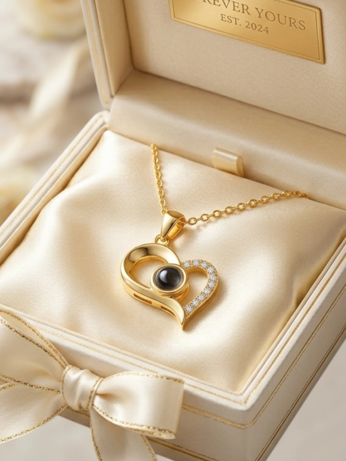 Anti Tarnish Crystal Heart Pendant Necklace