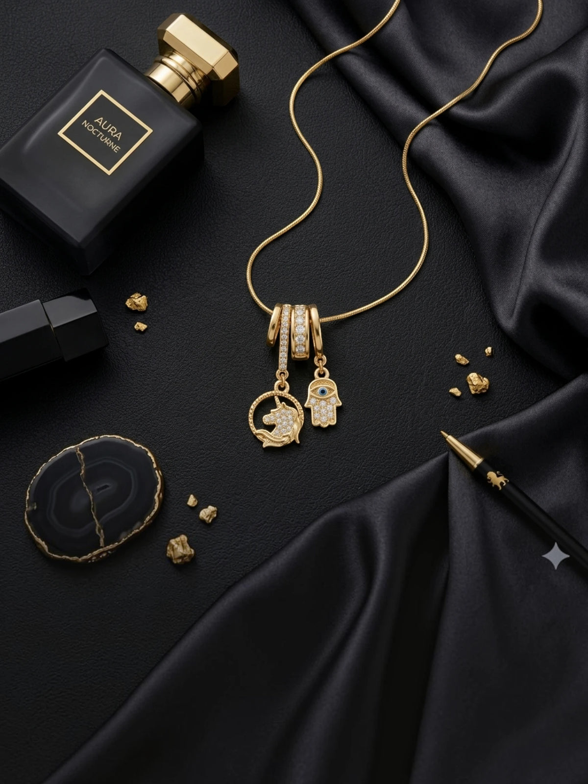 Anti Tarnish Gold Plated Evil Eye Pendant Necklace