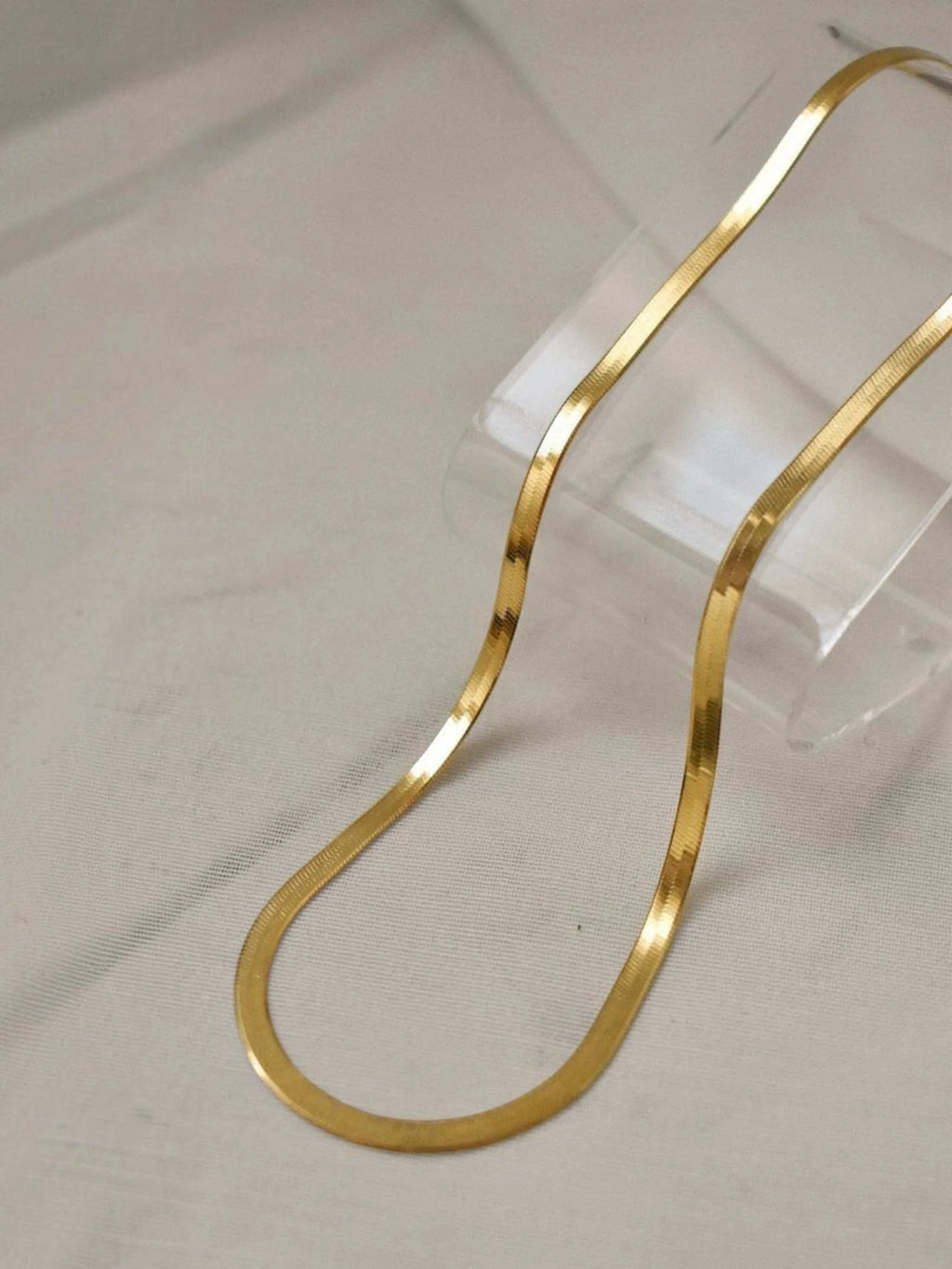 Gold Herringbone Necklace – 18K Gold Plated Anti Tarnish Chain
