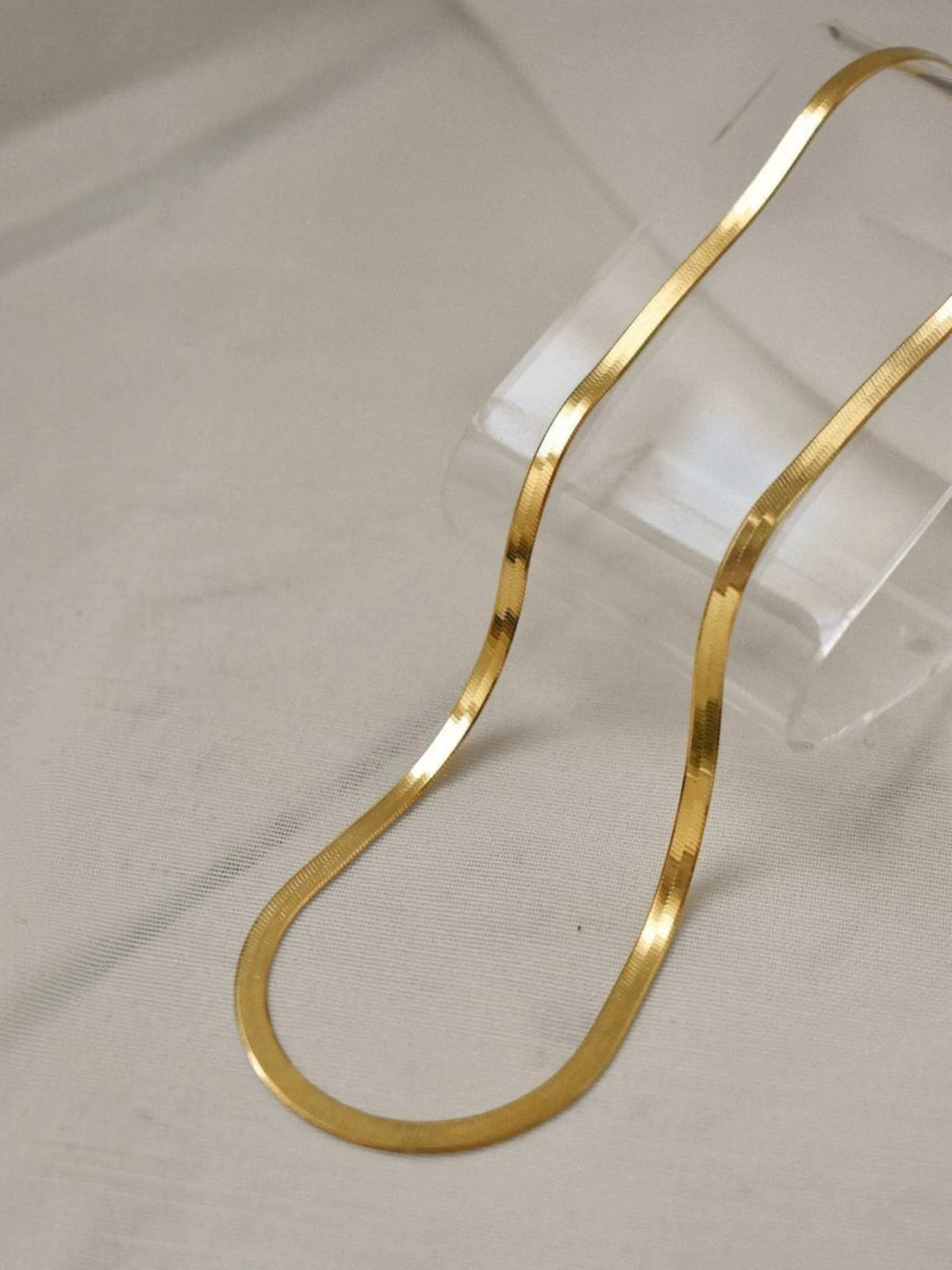 Gold Herringbone Necklace – 18K Gold Plated Anti Tarnish Chain